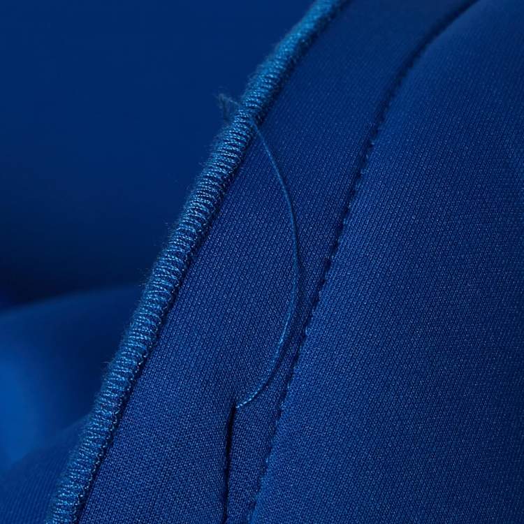 Pre Owned Maison De La Sirena Royal Blue Jersey Draped One-Shoulder Midi Dress S