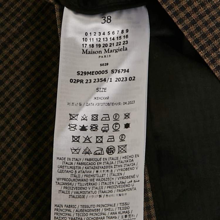 Pre Owned Maison Martin Margiela Brow Printed Linen Blend Exaggerated Bow Skirt S
