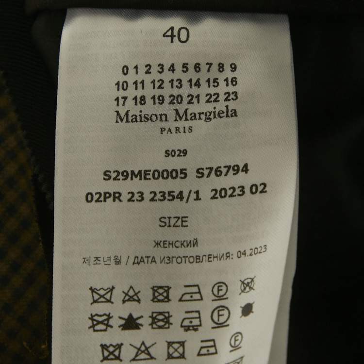 Pre Owned Maison Martin Margiela Brow Printed Linen &Mohair Exaggerated Bow Skirt M