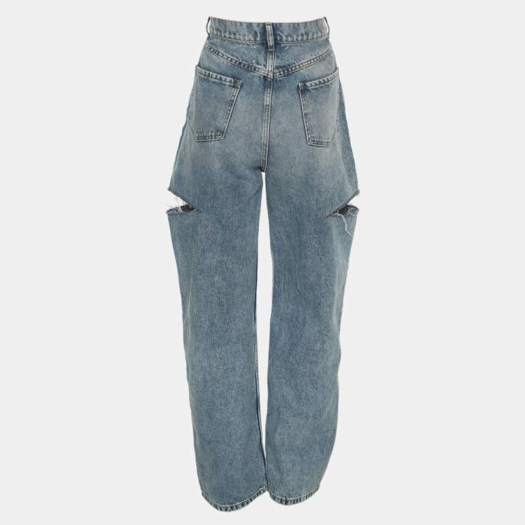 Pre Owned Maison Martin Margiela Blue Denim Wide Leg Jeans L