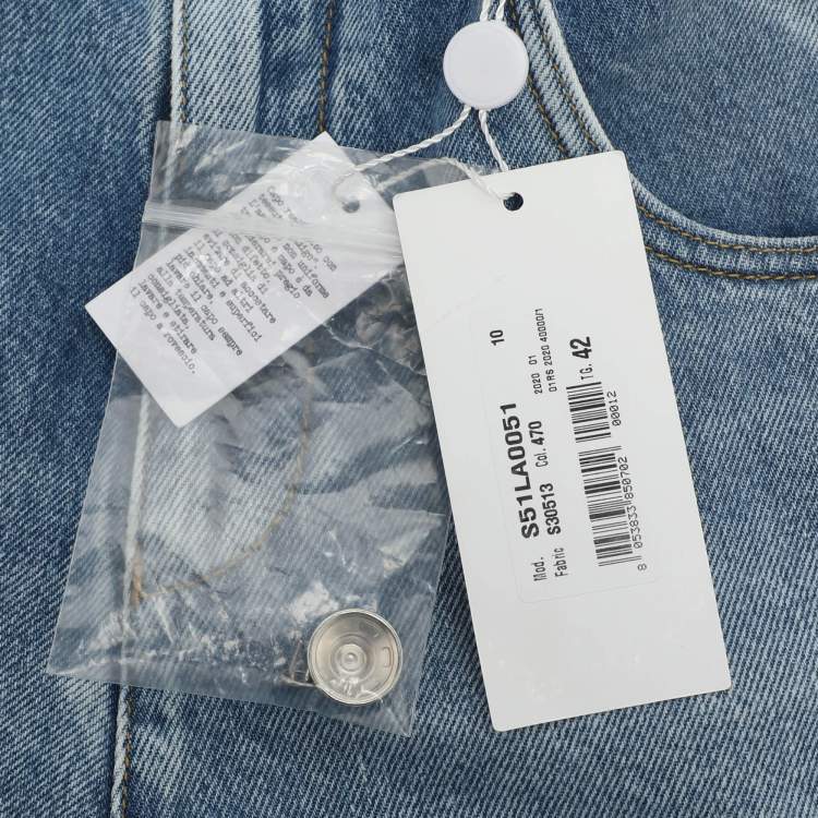 Pre Owned Maison Martin Margiela Blue Denim Wide Leg Jeans L
