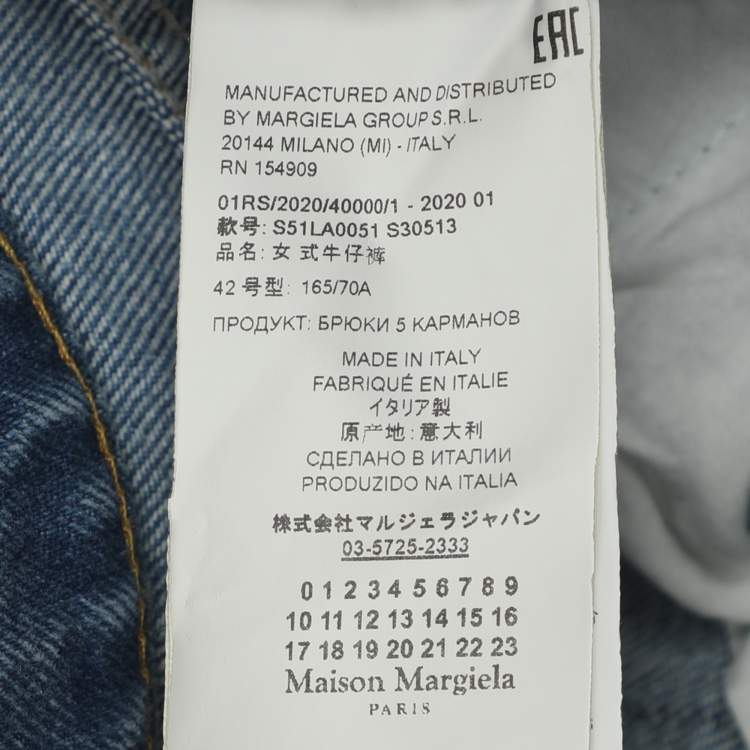 Pre Owned Maison Martin Margiela Blue Denim Wide Leg Jeans L