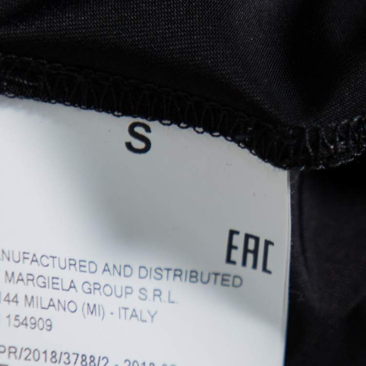 Pre Owned Maison Martin Margiela Black Metallic Knit Turtleneck Flared Maxi Dress S  