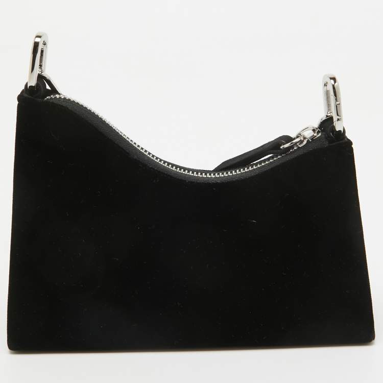 مملوكة مسبقًا Maison Margiela Black Velvet Micro Embellished Snatched Hobo