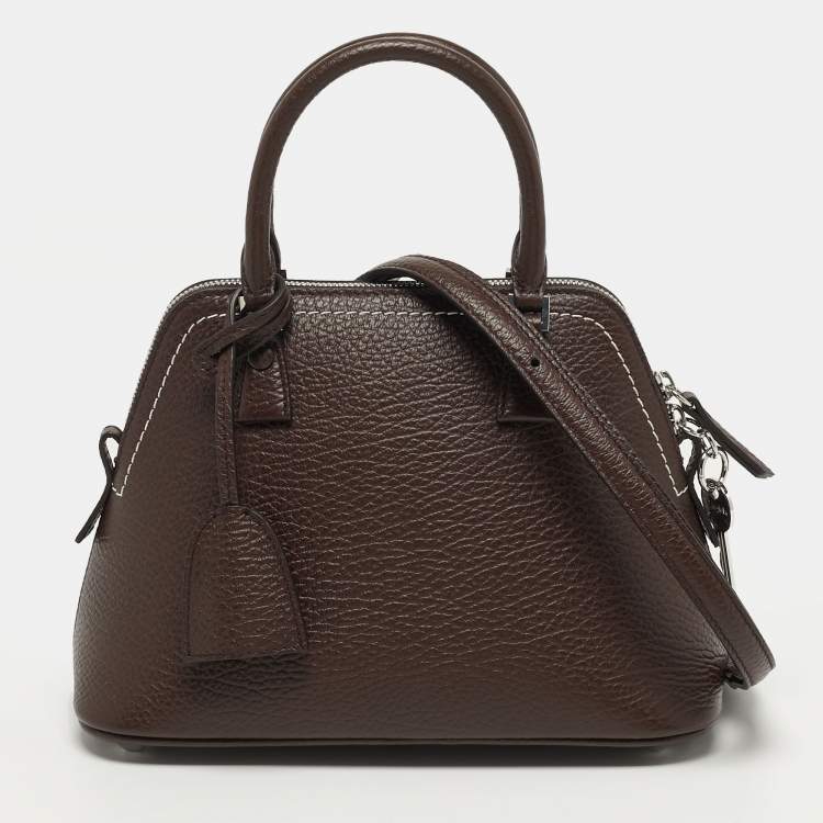 Pre Owned Maison Martin Margiela 5AC Dark Brown Canvas and Leather Bag