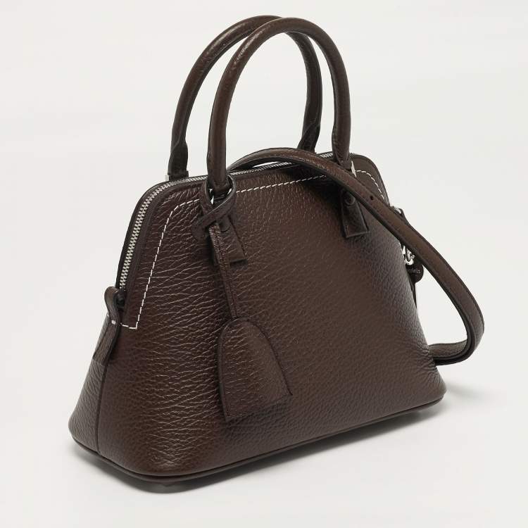 Pre Owned Maison Martin Margiela 5AC Dark Brown Canvas and Leather Bag