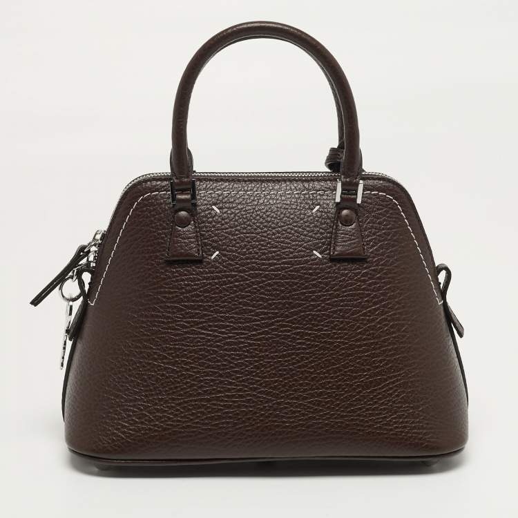 Pre Owned Maison Martin Margiela 5AC Dark Brown Canvas and Leather Bag