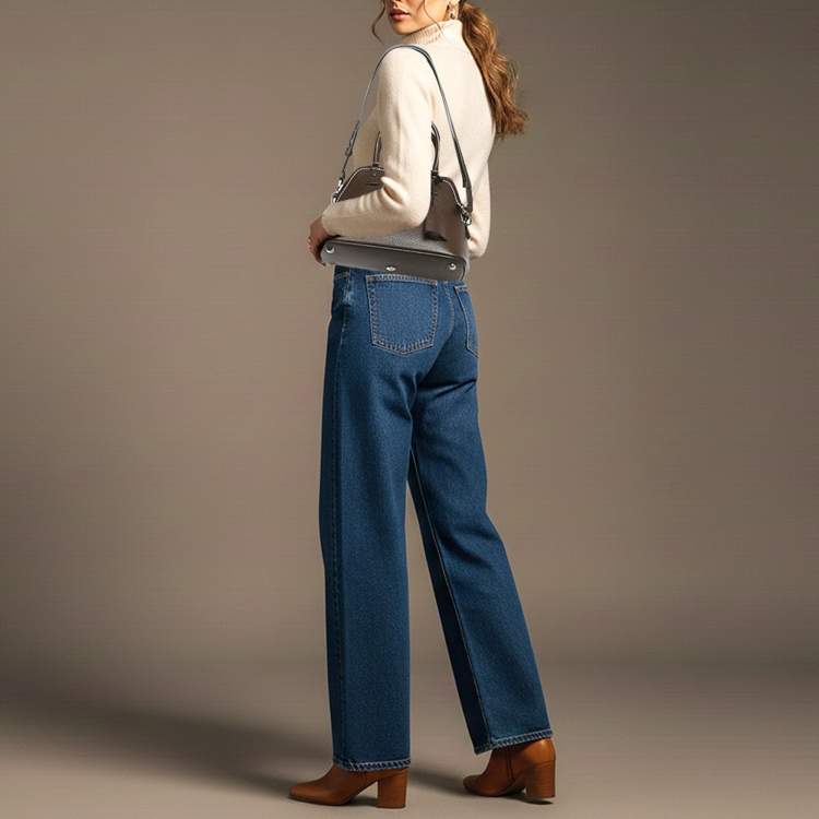 Pre Owned Maison Martin Margiela 5AC Dark Brown Canvas and Leather Bag