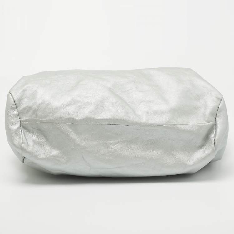 Pre Owned Maison Martin Margiela Silver Leather Shoulder Bag