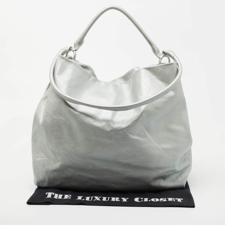 Pre Owned Maison Martin Margiela Silver Leather Shoulder Bag