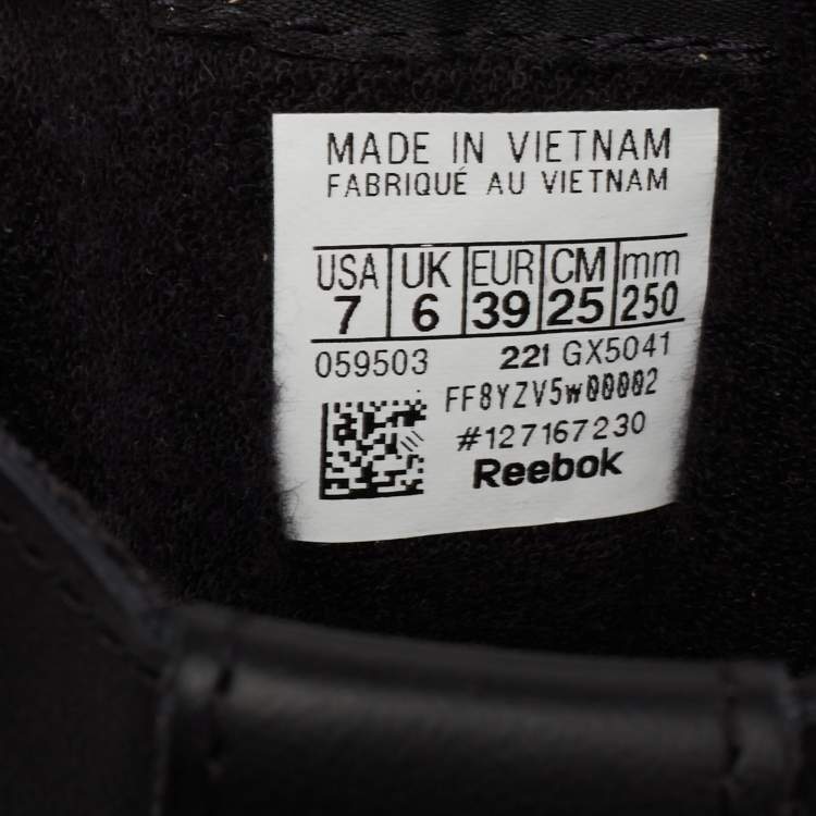 Pre Owned Maison Martin Margiela X Reebok Black Leather Tabi High Top Sneakers Size 39