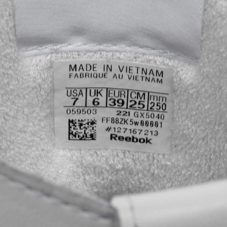 Pre Owned Maison Martin Margiela Reebok White Leather Tabi High Top Sneakers Size 39