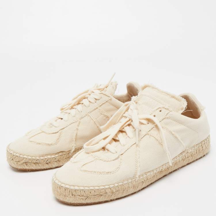 Maison Martin Margiela Cream Canvas Replica Espadrille Sneakers