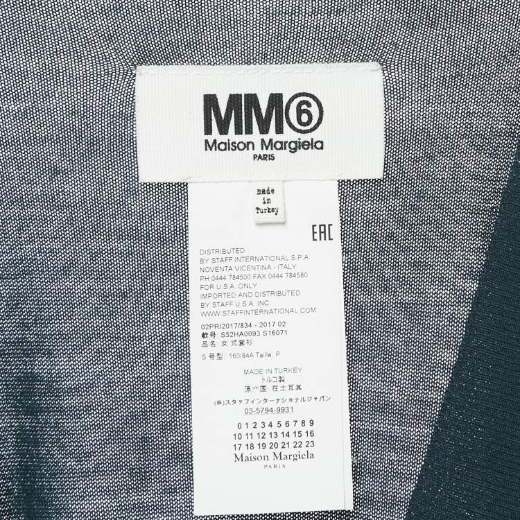 Pre Owned Maison Martin Margiela Dark Green Button Front Tie-Up Detail Cardigan S