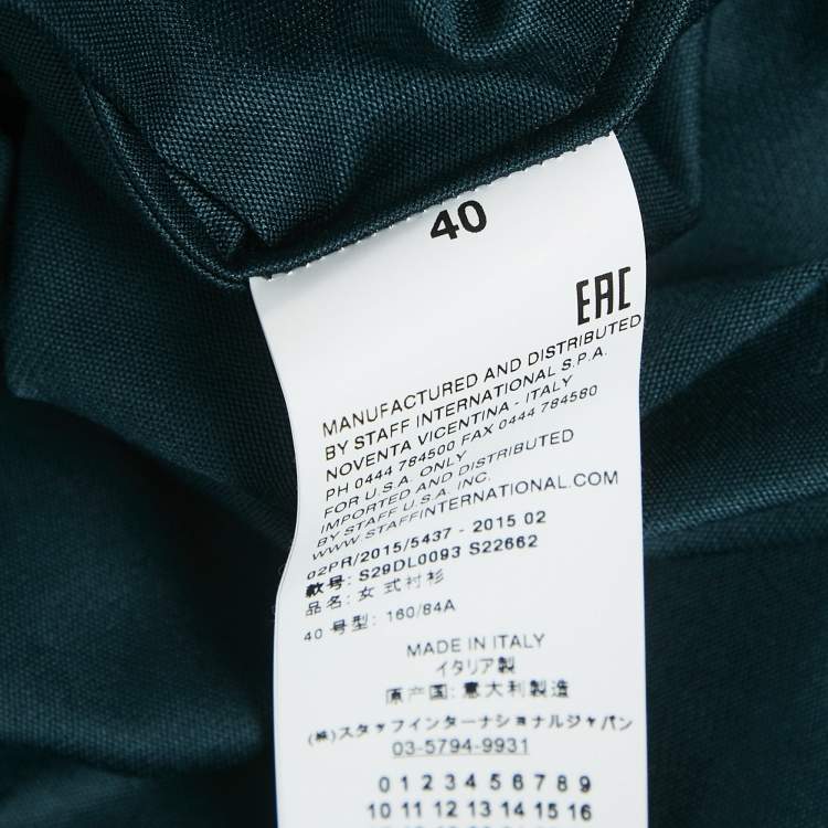 Pre Owned Maison Martin Margiela Green Jersey Silk Fringed Shirt M
