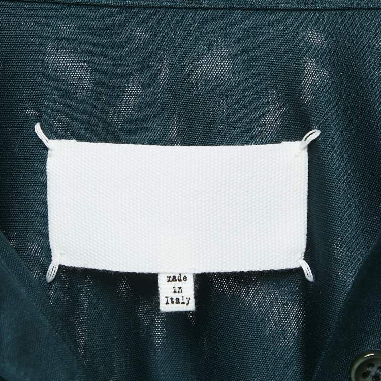 Pre Owned Maison Martin Margiela Green Jersey Silk Fringed Shirt M