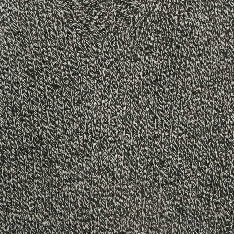 مملوكة مسبقًا Maison Martin Margiela Grey  Rib Knit V-Neck Sweater Vest M