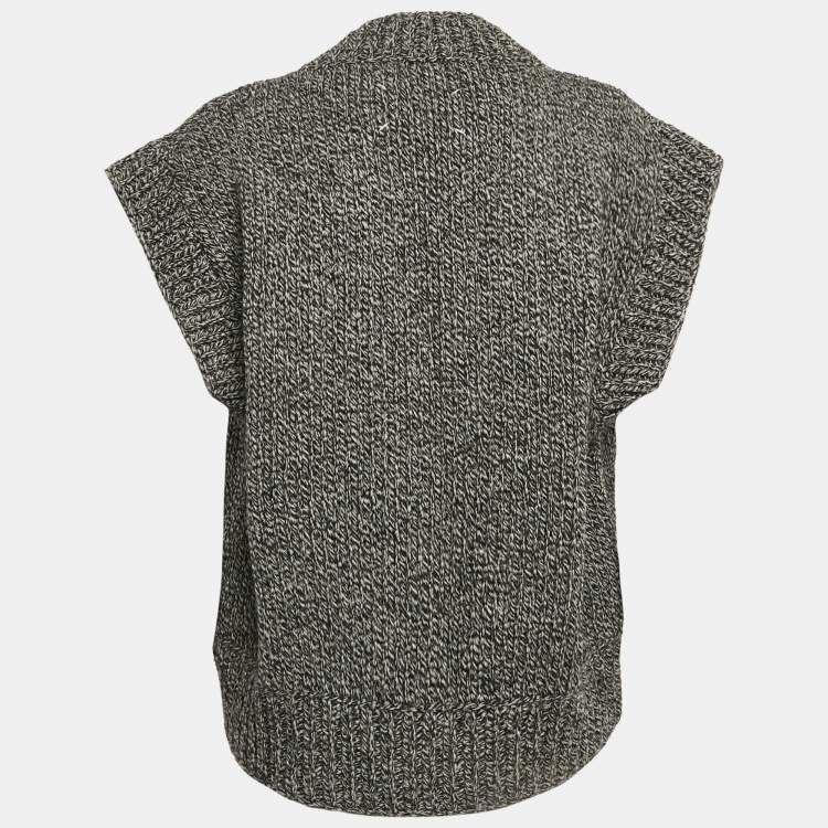 مملوكة مسبقًا Maison Martin Margiela Grey  Rib Knit V-Neck Sweater Vest M