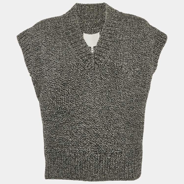 مملوكة مسبقًا Maison Martin Margiela Grey  Rib Knit V-Neck Sweater Vest M