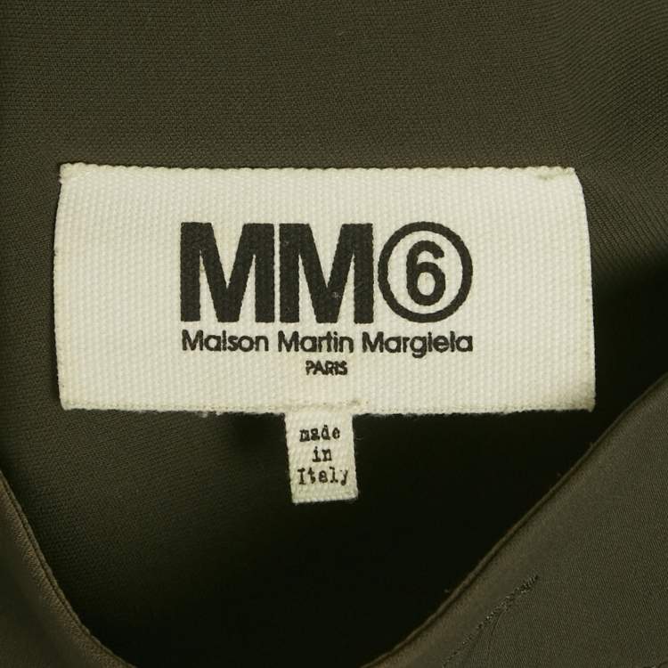 Pre Owned Maison Martin Margiela Olive Green Chiffon Short Dress S