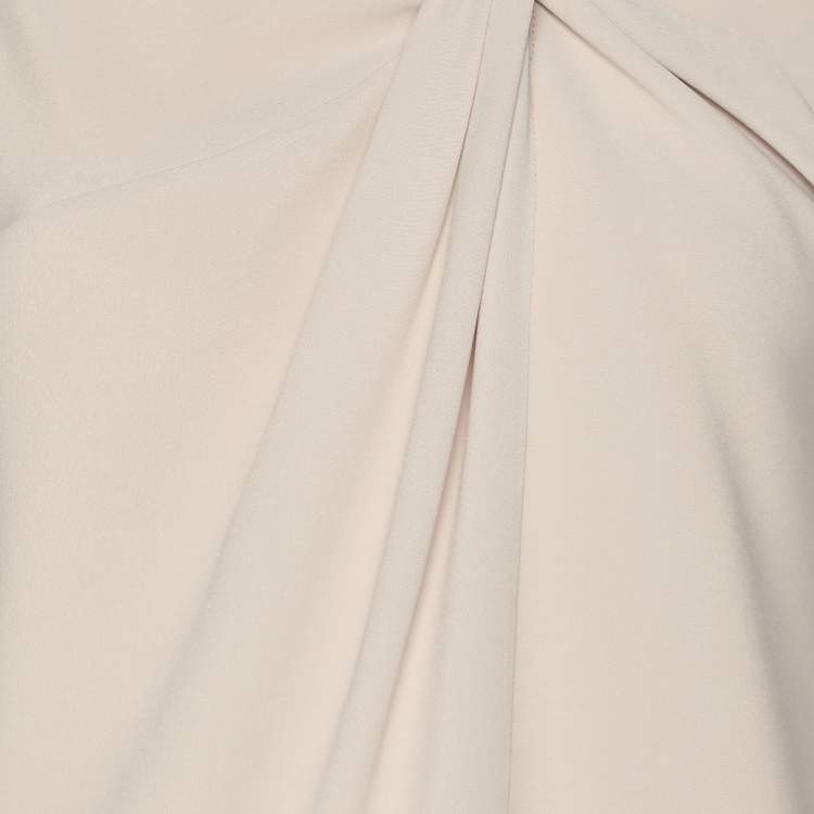 Pre Owned Maison Martin Margiela Beige Crepe Silk Knot Detail Top M