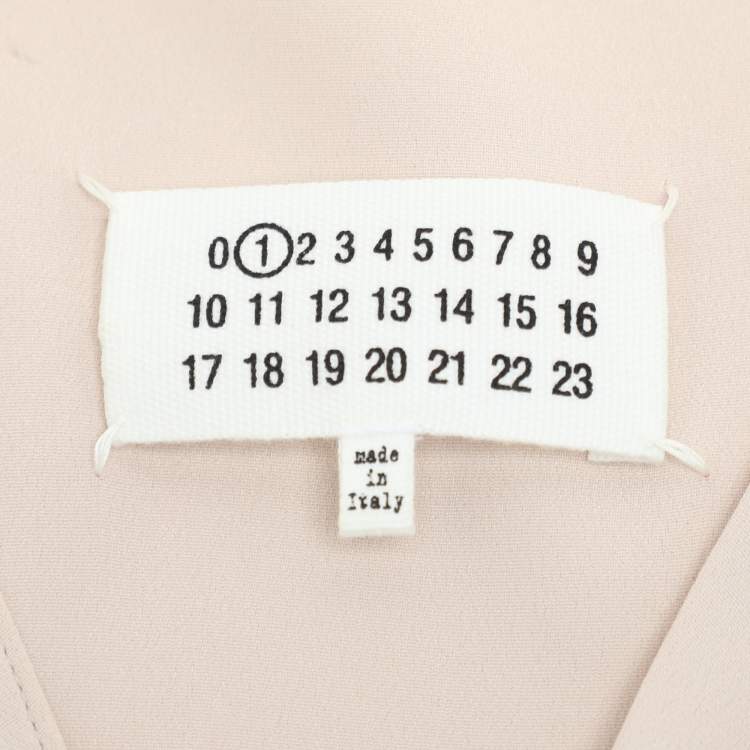 Pre Owned Maison Martin Margiela Beige Crepe Silk Knot Detail Top M