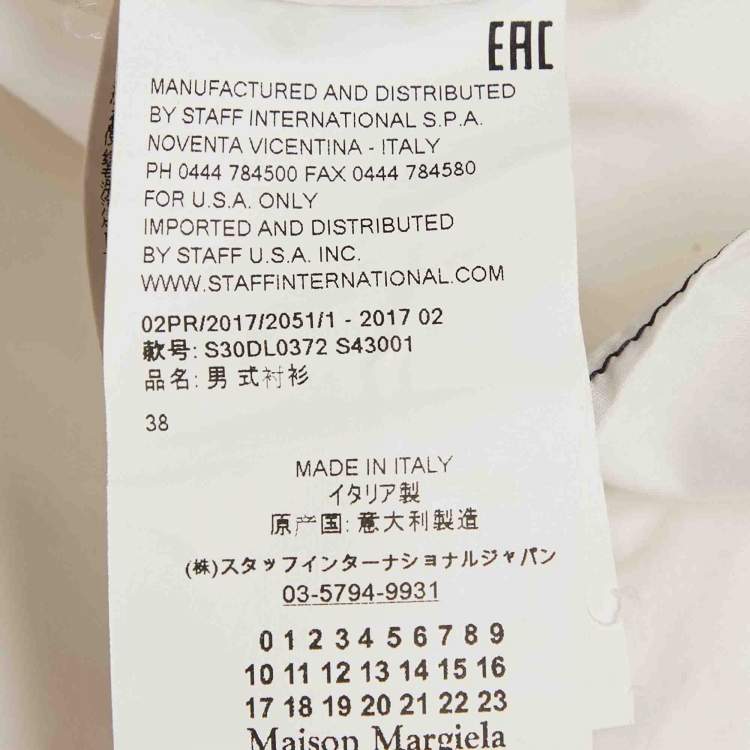 Pre Owned Maison Martin Margiela White Cotton Contrast Trim Shirt XS