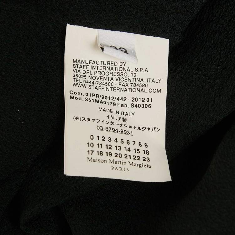 Pre Owned Maison Martin Margiela Black Silk Pleated Pencil Skirt M