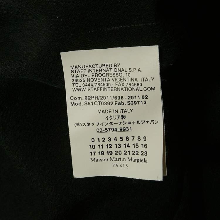 Pre Owned Maison Martin Margiela Black Crepe V-Neck Short Dress M
