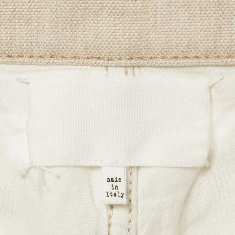 Pre Owned Maison Martin Margiela Beige Cut Out Detail Denim Jeans M Waist 28"