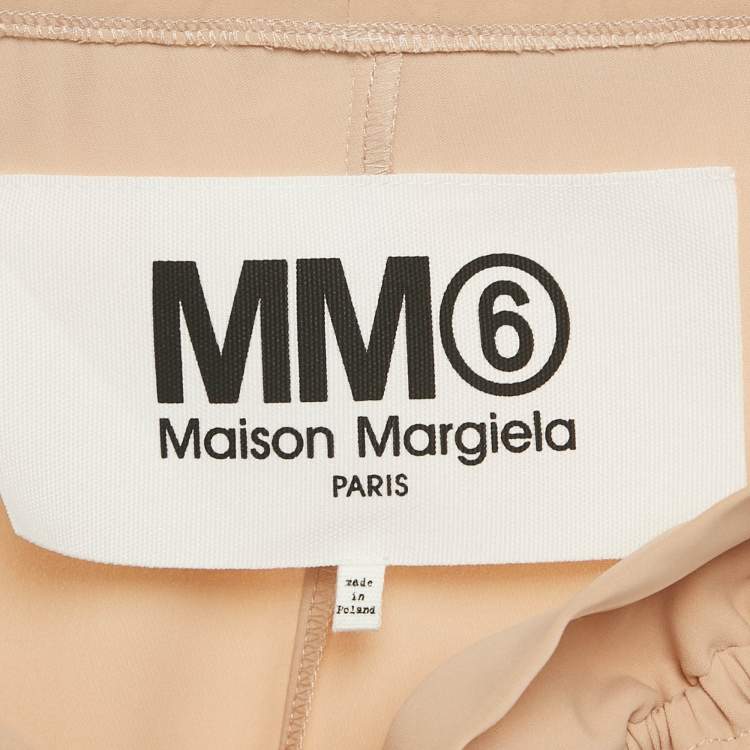 Pre Owned Maison Martin Margiela Beige Crepe Oversized Short Dress L