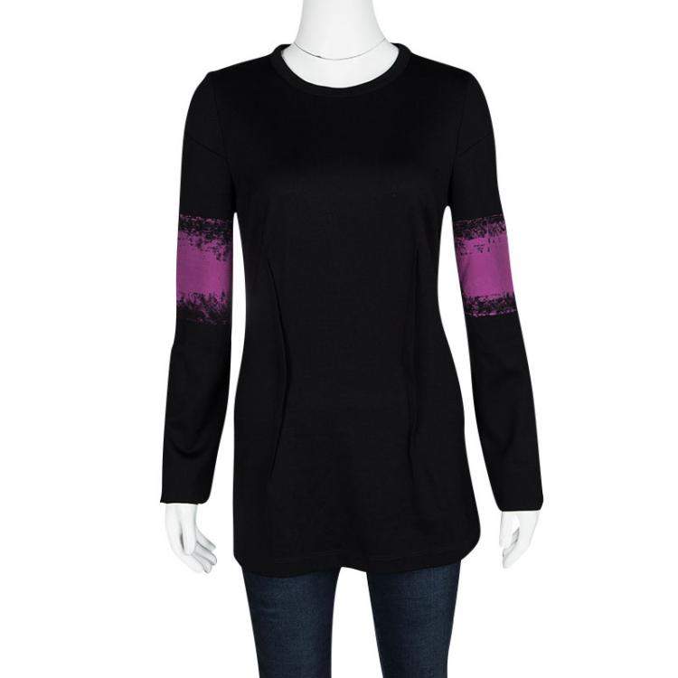 Pre Owned Maison Martin Margiela Black Contrast Print Long sleeve Tunic M