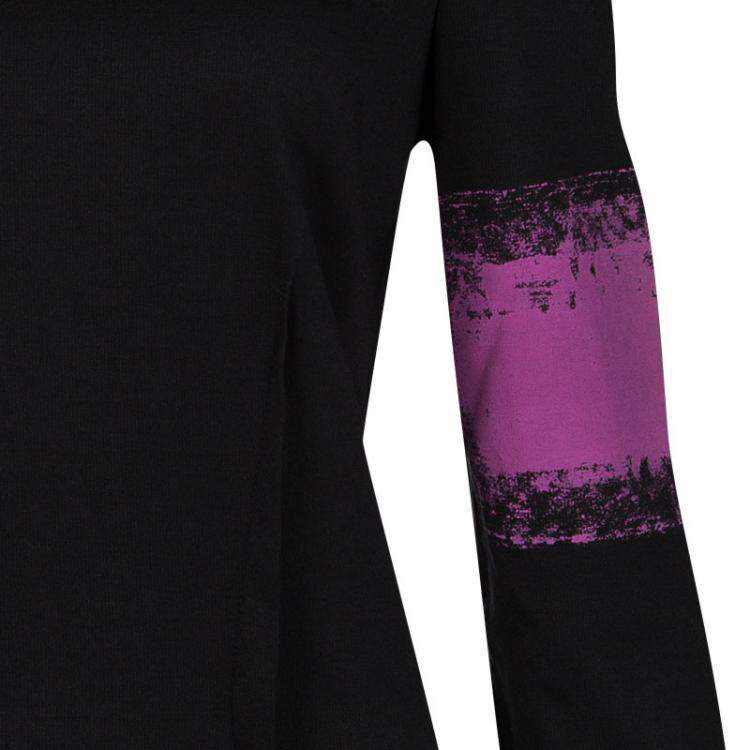Pre Owned Maison Martin Margiela Black Contrast Print Long sleeve Tunic M