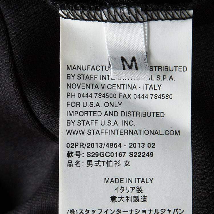 Pre Owned Maison Martin Margiela Black Contrast Print Long sleeve Tunic M