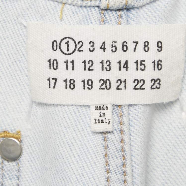 Pre Owned Maison Martin Margiela Light Blue Denim Cut-Out Jeans M Waist 25"