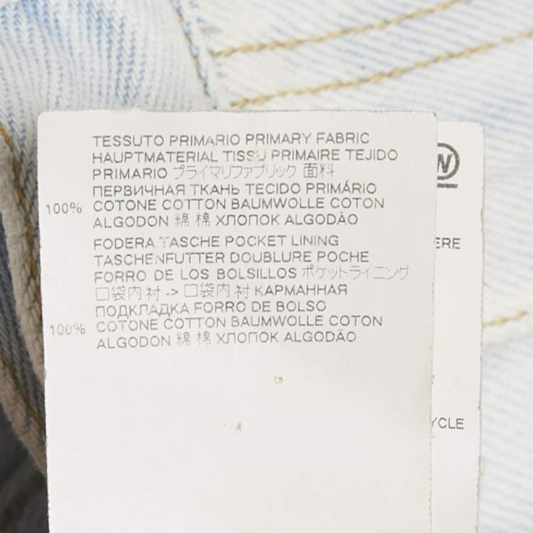 Pre Owned Maison Martin Margiela Light Blue Denim Cut-Out Jeans M Waist 25"