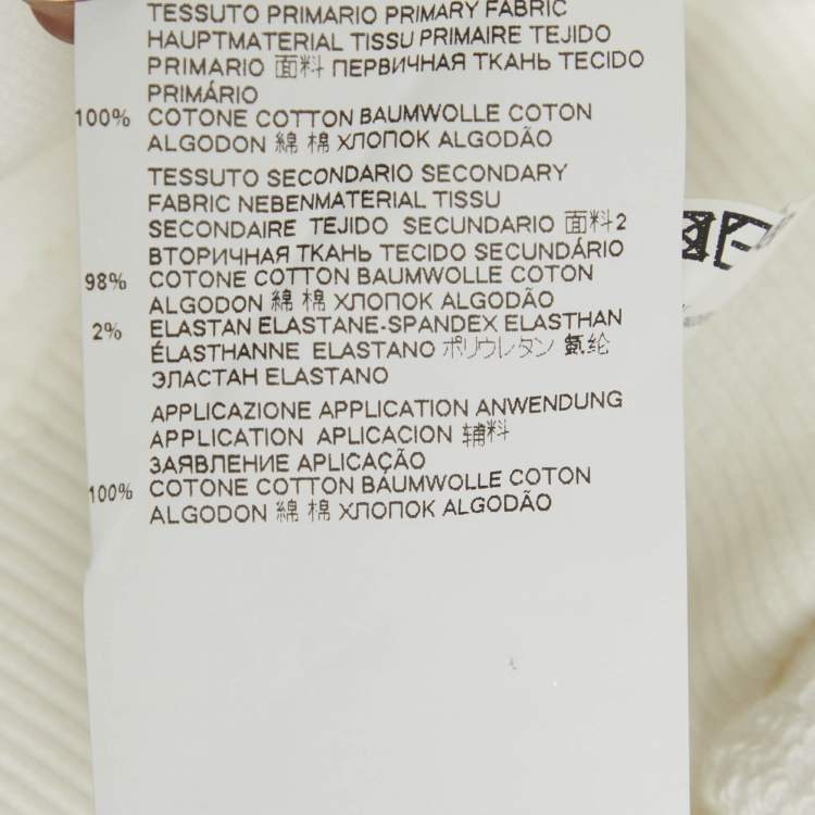 Pre Owned تي شيرت ميزون مارتن مارجيلًا أبيض جيرسي إم إم 6 صغير