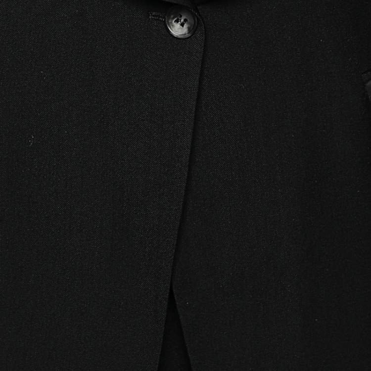 Pre Owned Maison Martin Margiela MM6 Black Wool Lapel Tie Detail Oversized Blazer L