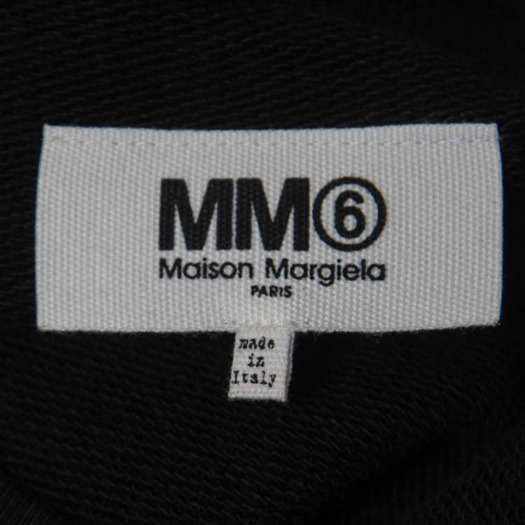 Pre Owned Maison Martin Margiela Black Cotton Fringed Sweatshirt M