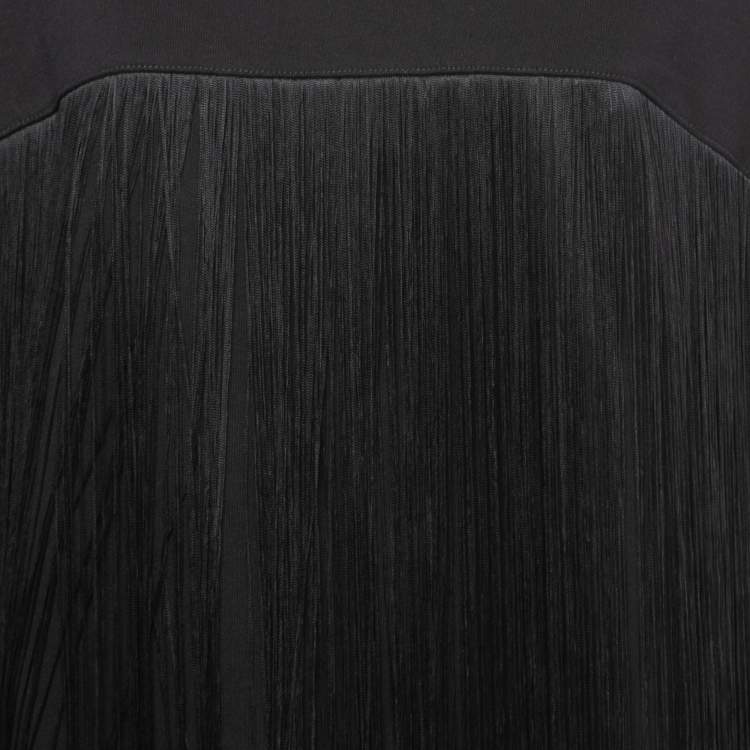 Pre Owned Maison Martin Margiela Black Cotton Fringed Sweatshirt M