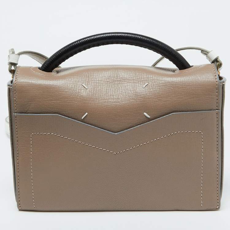 Pre Owned Maison Martin Margiela Tri Color Leather Top Handle Bag