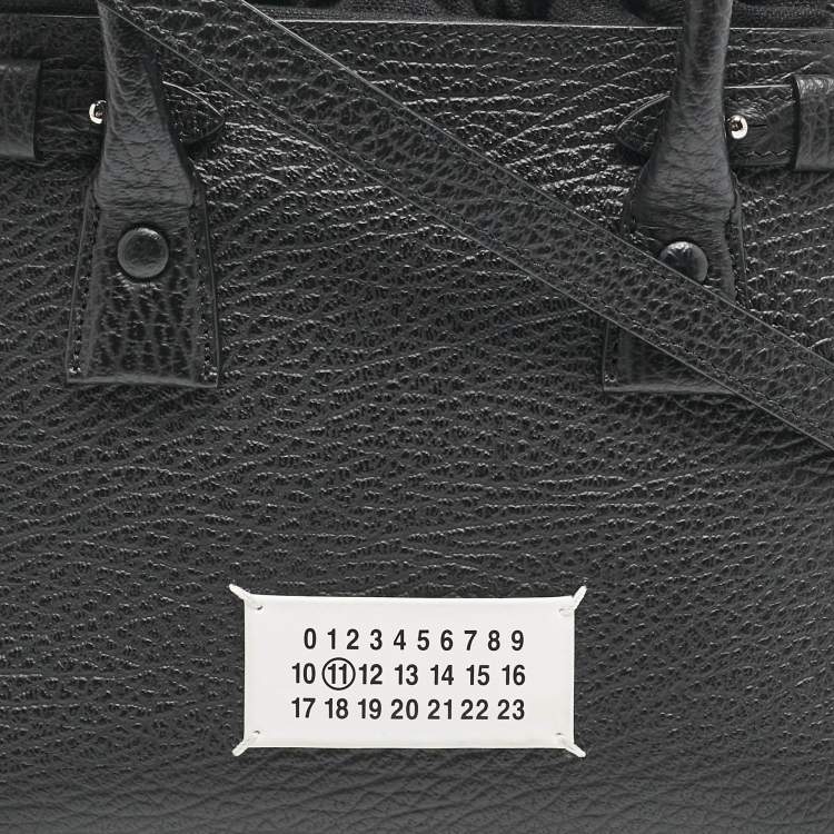 Pre Owned Maison Martin Margiela Black Leather 5AC Drawstring Top Handle Bag