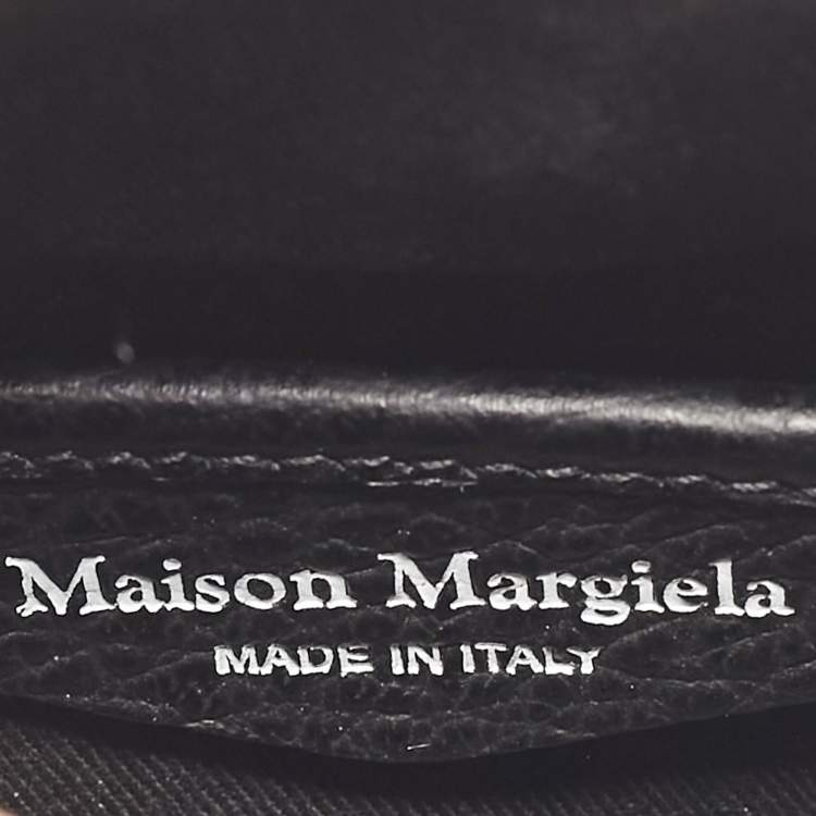 Pre Owned Maison Martin Margiela Black Leather 5AC Drawstring Top Handle Bag