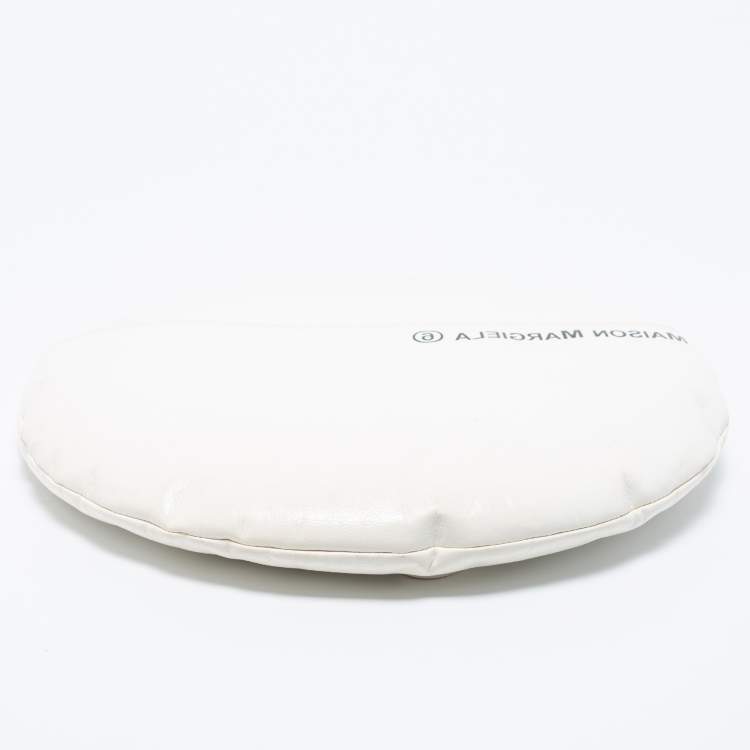 Pre Owned Maison Martin Margiela White Glossy Leather Ronde Round Pochette