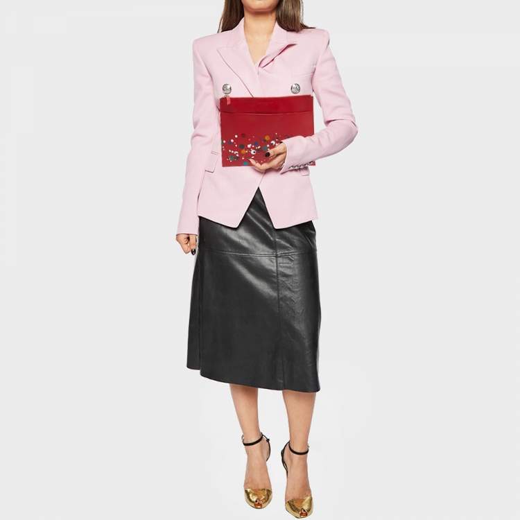 Pre Owned Maison Martin Margiela Red Leather Clutch