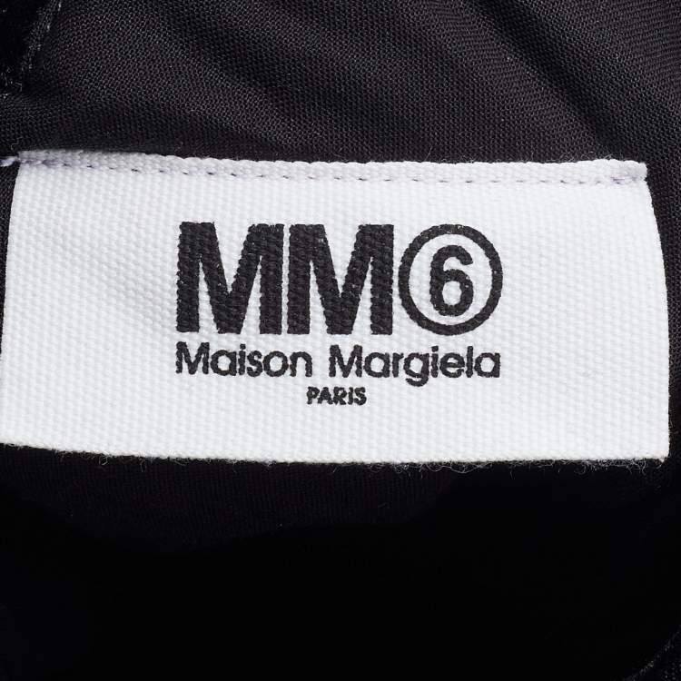 Pre Owned Maison Martin Margiela Black Velvet and Leather Hobo