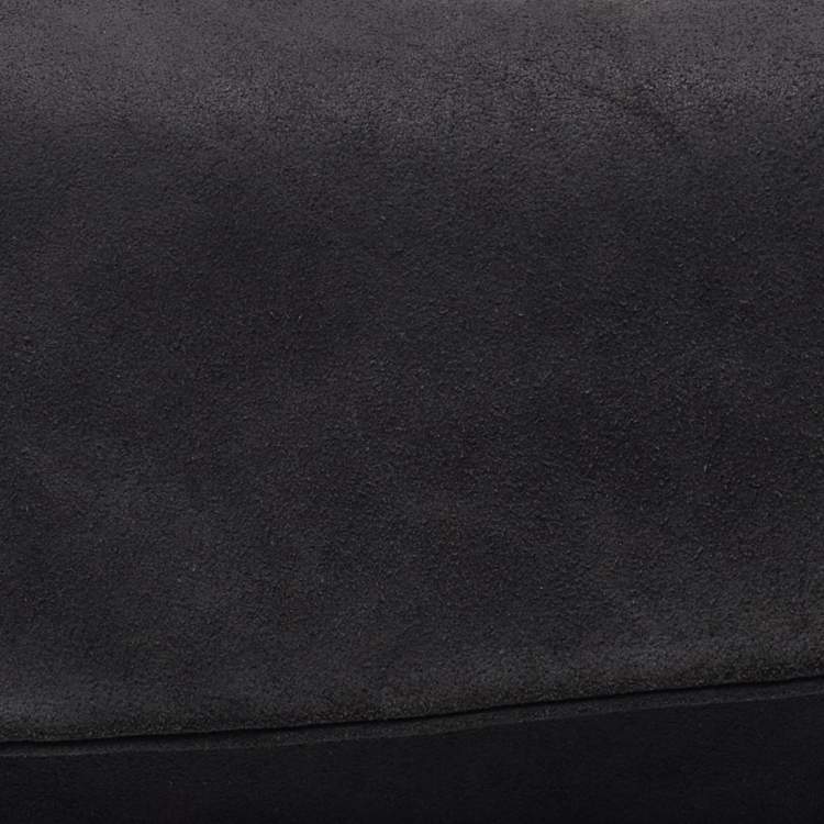 Pre Owned Maison Martin Margiela Grey Suede and Acrylic Flap Shoulder Bag