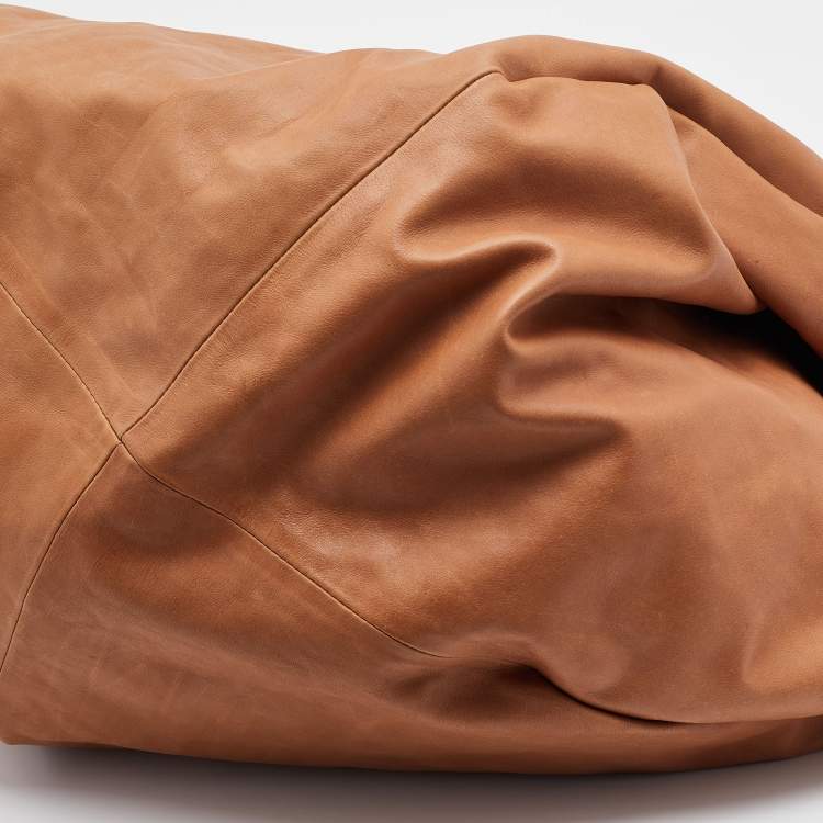 Pre Owned Maison Martin Margiela Brown Leather Oversized Hobo