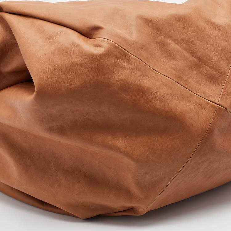 Pre Owned Maison Martin Margiela Brown Leather Oversized Hobo