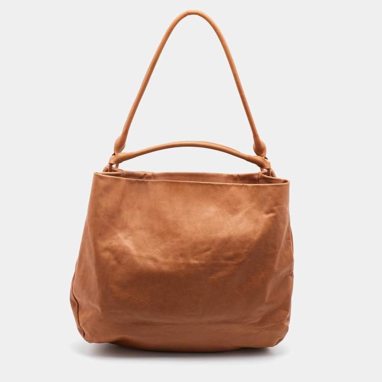 Pre Owned Maison Martin Margiela Brown Leather Shoulder Bag